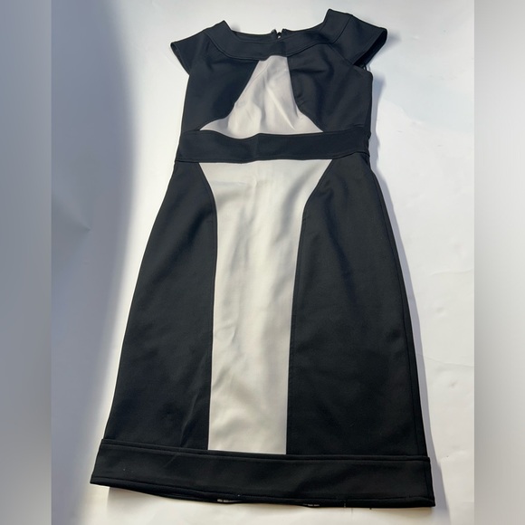 Julian Taylor Black and White Midi Dress Size 8 - Picture 2 of 8